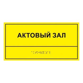 Тактильная кабинетная табличка с дублированием азбукой Брайля, ДС4 (пластик 2 мм, 300х150 мм)